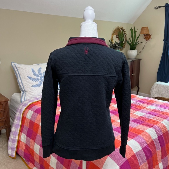 Women's Spyder Long Sleeve Black / Purple Pullover Sweater Size Small / Medium - Picture 3 of 16